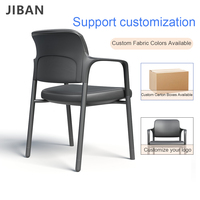 Chaise de bureau ergonomique confortable avec accoudoirs et structure métallique au design moderne pour salles de formation/conférence