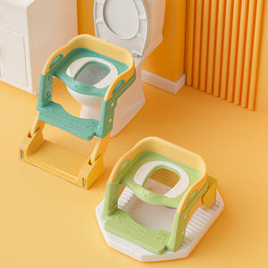 Siège de toilette pliable pour bébé avec marchepied, pour enfants de 2 à 4 ans, en plastique, grand format carré, usage domestique - Product Image 1