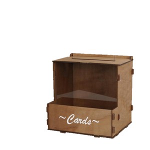 Wooden <b>Wedding</b> <b>Card</b> Organizer With Flower Trough Solid Wood Display <b>Box</b> For <b>Wedding</b> Guestbook And Postcards - Product Image 5