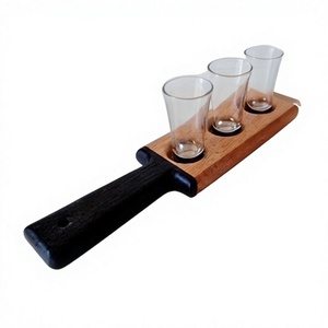Porte-verres et porte-bouteilles élégant en bambou, idéal pour les restaurants, les centres de villégiature, les mariages, organisateur avec crochets et support - Product Image 1