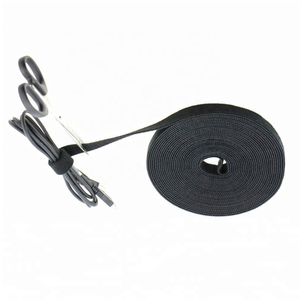 Многоразовая крепежная лента Кабельные стяжки 1/<span class=keywords><strong>2</strong></span> дюйма двухсторонний крюк петля рулон (25 ярдов, черный) - Product Image 5