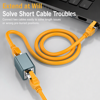 Coupleur RJ45 Connecteur Réseau Ethernet 10 Gbit/s Cat6a Cat7 en Alliage de Zinc Plaqué Or Blindé STP Femelle-Femelle pour Usage Industriel