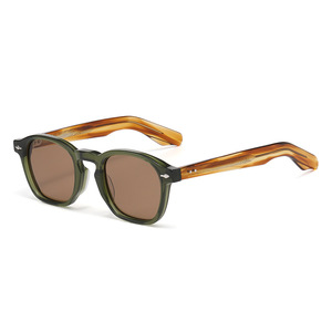 Square Full Rim <b>Sunglasses</b> Transparent Gray Frame Blue Mirror Lenses Rivet Detail <b>Men</b> Driving Adult - Product Image 6