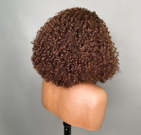 Peluca con Diadema de Cabello Humano con Rizos Pixie, Lista para Usar, Transpirable y Ligera para el Verano, Peluca sin Pegamento