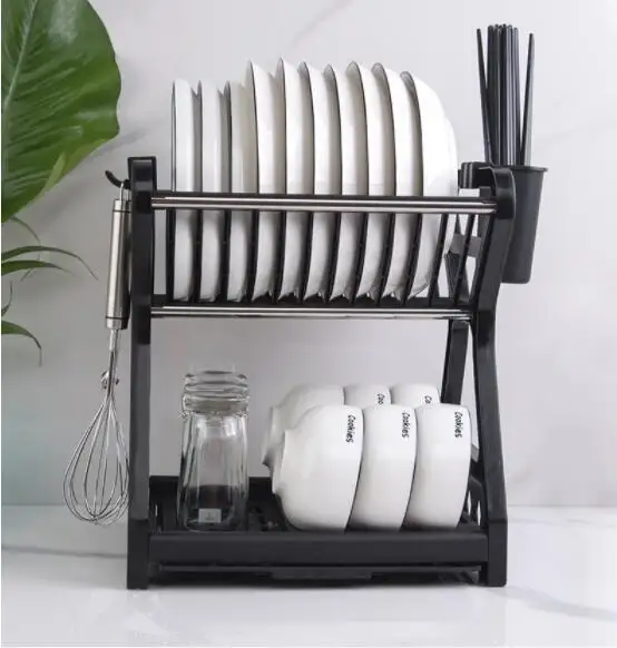 Countertop Kitchen Dish Drainer Rack Dish Drying Rack Tableware Storage Holders Plate Shelf