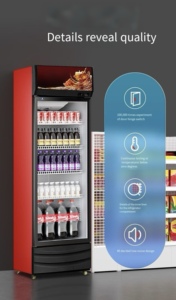 Réfrigérateur professionnel vertical à porte unique pour boissons, avec refroidissement par ventilateur et tubes en cuivre, idéal pour les magasins de proximité - Product Image 4