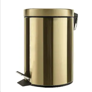 2021 جديد الذهبي حمام من الفولاذ المقاوم للصدأ المطبخ المنزلية القدم دواسة بن علبة مهملات القمامة سلة مهملات مع دلو الداخلية