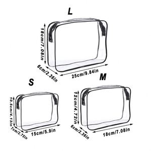Fashionable PVC <b>Transparent</b> Waterproof Travel <b>Makeup</b> Organizer Pouch Simple Zipper Bath for Toiletry Wash <b>Bag</b> for Cosmetic - Product Image 2