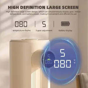 Distributeur automatique de savon en mousse avec écran LED HD, distributeurs de savon liquide, capteur de mouvement infrarouge, désinfectant pour les mains avec chargement USB - Product Image 6