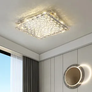 Led vuông ánh sáng Trần K9 pha lê hiện đại sang trọng cho phòng khách ánh sáng phòng ngủ