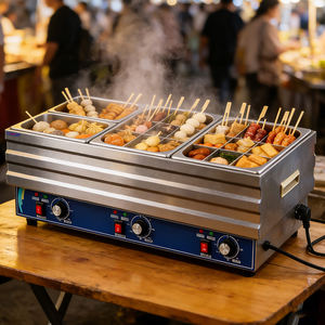 Olla Japonesa Tradicional Comercial de 3 Cilindros, Máquina para Cocinar Oden, Acero Inoxidable, Control de Doble Zona, Eléctrica, para <span class=keywords><strong>Buffet</strong></span> - Product Image 3