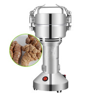 Moteur en acier inoxydable 100G.150G.200G 220V Mini moulin à grains de maïs, de café, de cacao, de soja, de sésame pour usage domestique