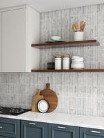 Mosaïque de roche volcanique, feuilles de pierre concaves flexibles, matériau de revêtement en pierre Mcm pour mur extérieur, échantillon gratuit
