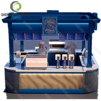Kiosque de restauration rapide pour centre commercial Kiosque de jus de fruits Idées de bar Kiosque de thé à bulles moderne Design avec chariot à smoothies Comptoir à vendre