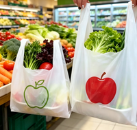 Sacs en plastique personnalisables pour le shopping, sacs en forme de T-shirt, sacs en plastique imprimés sur mesure