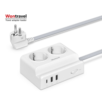 Home Office EU Multi Outlet Wall Power Extensión eléctrica Placa de plomo 2 puertos USB Socket Power Strip