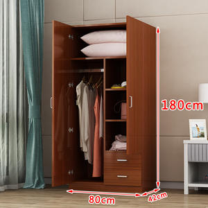 Lemari pakaian <span class=keywords><strong>2</strong></span> pintu dengan 3 laci, warna putih melamin - Product Image 5