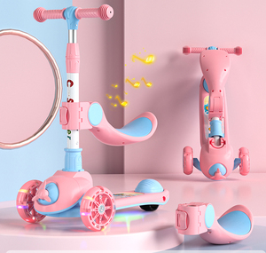 Trottinettes pliantes 3 en 1 pour enfants, <span class=keywords><strong>trottinette</strong></span> multifonctionnelle pour enfants, bébés, avec trois roues - Product Image 5