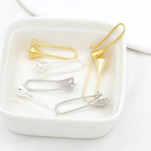 อุปกรณ์ทำต่างหูแบบเกี่ยวหู ชุบทอง 18k สำหรับงาน DIY รุ่น A03 มีสีเงินและสีทองให้เลือก ฐานทองแดงพร้อมเคลือบผิว - Product Image 1