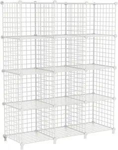 Grosir Furnitur Rumah Buku Berdiri Rak Penyimpanan Display Pemegang Kawat Mesh Cube Storage