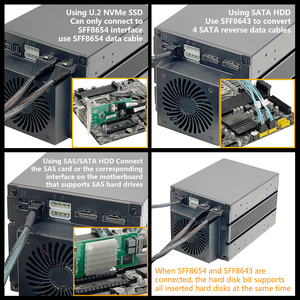 وحدة تخزين مبادلة ساخنة ZhenLoong 4 Bay Cage SAS SATA3 بوحدة - Product Image 3