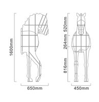 Table console sculptée en forme de cheval, design italien, table d'entrée minimaliste en forme d'animal, étagère de rangement et de présentation