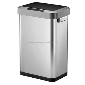 EKO <span class=keywords><strong>Horizon</strong></span> Poubelle à détecteur de mouvement en acier inoxydable brossé de 11.9 gallons, poubelle de cuisine 45 litres - Product Image 1