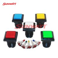 Bouton poussoir lumineux carré 33x33mm avec micro-interrupteur 12V LED en plastique, version anglaise, pour machines de jeux d'arcade