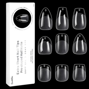 Faux ongles semi-mat à presser, 15 tailles, sans lime, avec colle, pour un look naturel de manucure - Product Image 2