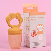 Custom Logo Bpa Gratis Food Grade 2 In 1 Siliconen Fruit Baby Fopspeen Bijtring Met 3 Verwisselbare Kinderen Sap Tandjes Tepel