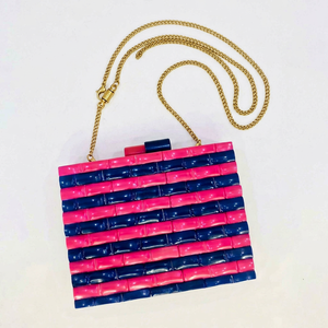 Handmade Resin Brick Pattern Party Clutch and <b>Crossbody</b> Shoulder Purse Minaudiere Clutch <b>Bag</b> - Product Image 1