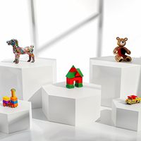 6 pièces de supports de présentation en acrylique blanc, rehausseurs de buffet, présentoirs à desserts, rehausseurs de vitrine à bijoux, organisateurs de présentation, présentoirs de buffet (6 pièces)