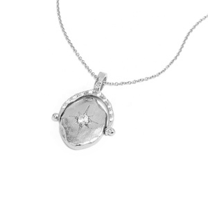 Milskye New Chic Jewelry 925 <strong>Sterling</strong> <strong>Silver</strong> 18k Gold Organic Shape North <strong>Star</strong> Spinner Pendant <strong>Necklace</strong> for Women - Product Image 6