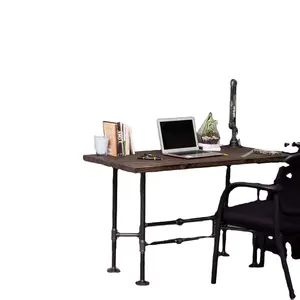 Industrial Pipe Desk Leg Set, Modern Home Office Table Writing or Computer Base Kit, Rustic Vintage Furniture