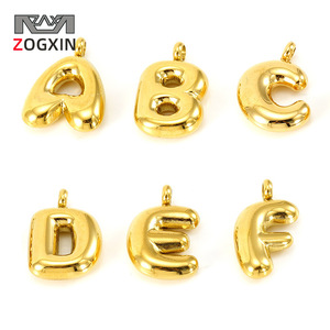 Zogxin Stainless Steel Letter Pendant Gold Color For Necklace Making Jewelry DIY Accessories A To F - Product Image 1