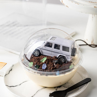 IMEE Transparent En Plastique Emballage Bol Jetable Mousse Gâteau Boule Boîte Portable Dessert Conteneur Boîte