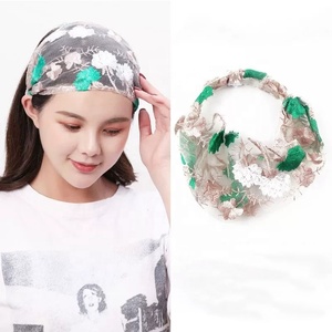 Nouveaux bandeaux en dentelle florale pour femmes, rétro, triangle, creux, foulard, chapeau, voyage, bandeau à fleurs de pivoine, accessoires pour cheveux - Product Image 5