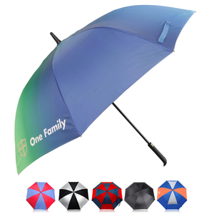 Direct Factory Custom Made Double Layers Strong Windproof Waterproof Custom Dye Sublimation Printing Golf Umbrella