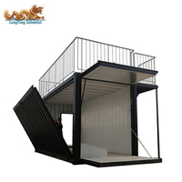 Extensible Mobile Pop-Up House Drop Down Deck Deux étages 20 pieds Conteneur d'expédition Café Bar 20 pieds Préfabriqué