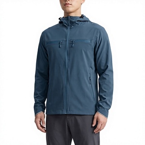 Veste softshell à capuche pour homme, entièrement zippée, imperméable, idéale pour la randonnée, avec logo personnalisé, coupe-vent, entièrement zippée. - Product Image 1