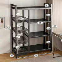 Étagère de rangement sur pied pour cuisine, étagère multi-niveaux, organisateur de légumes et de collations, porte-serviettes