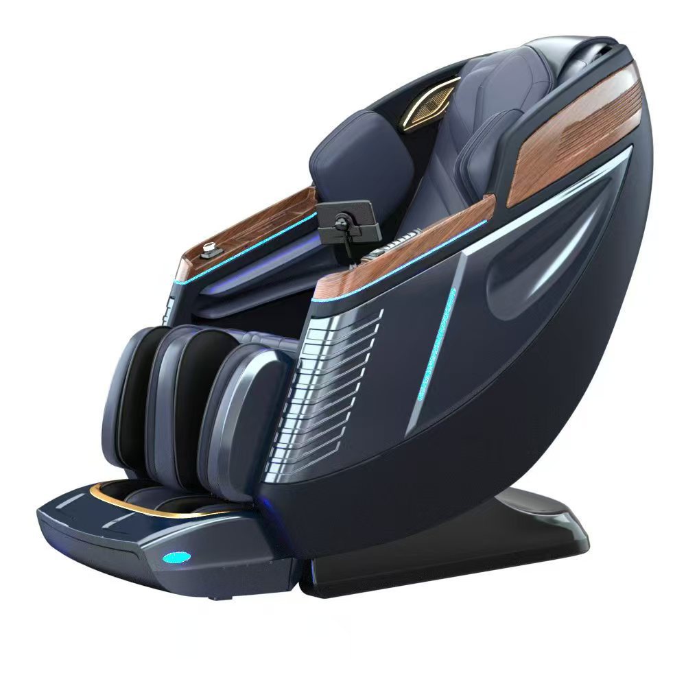 Masseur de jambes électrique avec étirement et pétrissage (bleu)