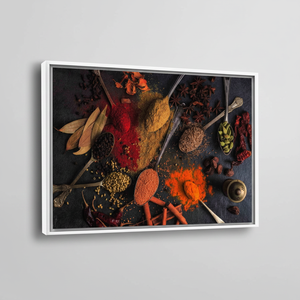 Printed Spices Wall Art: Modern <b>Canvas</b> Decor for Vibrant Kitchen,1P-White <b>Framed</b> - Product Image 2