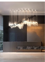 Candelabro LED creativo para Hotel, sala de estar, escaleras, lujosa lámpara colgante de techo grande, candelabros largos de gota de lluvia de estilo nórdico