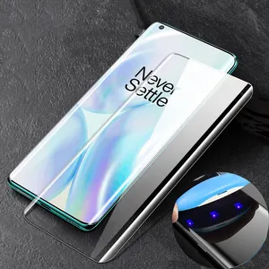 UV-Displays chutz folie mit Licht und Kleber für OnePlus 10 Pro 9 Pro 8 Pro 7 Pro 5G UV-Displays chutz folie aus gehärtetem Glas