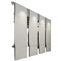 Cloison mobile pliable ignifuge en aluminium, séparateur de pièce temporaire, mur coulissant pour restaurant, école, atelier