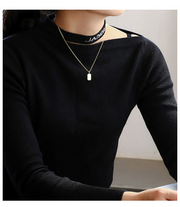 Designer A-Z Engagement Pendant Necklace Unisex Trendy Brass Zircon 18K Gold Plated Link <b>Chain</b> Letter Pattern Claw Setting - Product Image 2