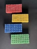 Jeu de dés en acrylique solide coloré de 14 mm, dés à 6 faces aux coins arrondis pour le mahjong, l'enseignement des mathématiques et les jeux de société