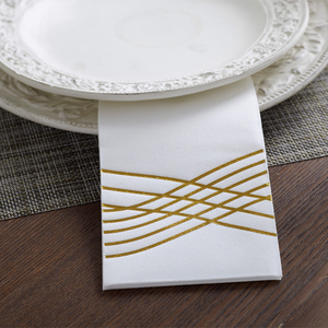 Einweg-Gold prägung staubfreies Gäste tuch Airlaid Plaid bedrucktes dekoratives Tischs ervietten papier für Restaurant hotel - Product Image 1