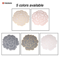 Décoration de table ronde florale pour mariage, Saint-Valentin, sous-plats en vinyle pressé métallisé rose gold pour la salle à manger